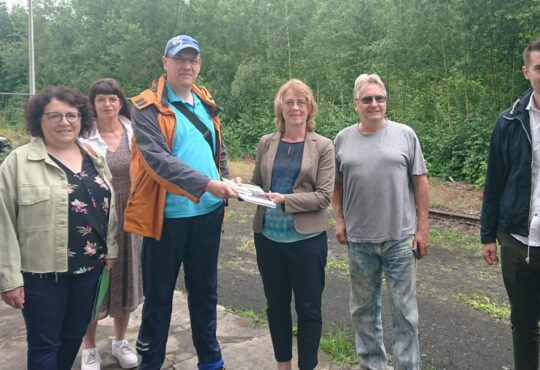 Bundestagsabgeordnete Rößner zu Besuch im Rhein-Hunsrück-Kreis Bild vlnr: unbekannt, Daniela Lukas-von Nievenheim, Jutta Blatzheim-Roegler, unbekannt, Tabea Rößner, unbekannt, Julian Joswig © Bündnis 90/ Die Grünen Rhein-Hunsrück