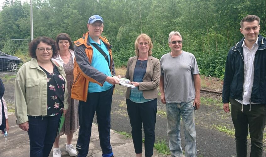 Bundestagsabgeordnete Rößner zu Besuch im Rhein-Hunsrück-Kreis Bild vlnr: unbekannt, Daniela Lukas-von Nievenheim, Jutta Blatzheim-Roegler, unbekannt, Tabea Rößner, unbekannt, Julian Joswig © Bündnis 90/ Die Grünen Rhein-Hunsrück