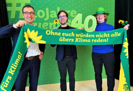40 Jahre Grüne im Bundestag Bild vlnr: Cem Özdemir, Johannes Wagner, Tabea Rößner