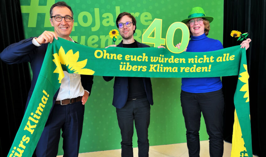 40 Jahre Grüne im Bundestag Bild vlnr: Cem Özdemir, Johannes Wagner, Tabea Rößner